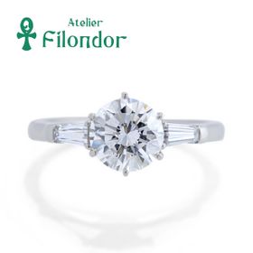 【アトリエ・フィロンドール】リフォーム婚約指輪 1ctのダイヤとテーパーダイヤが際立つ婚約指輪