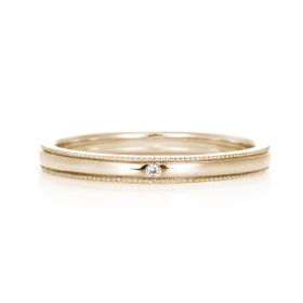【DIAMOND DOT LAB(ダイアモンド ドット ラボ)】1MR-W-1L　1MR-W-1M　肌馴染みのいいシャンパンゴールドの結婚指輪です。