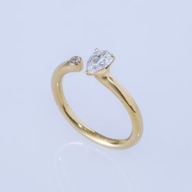【ENEY(エネイ)】TWO K18YG PEAR/MELEE RING