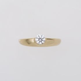 【ENEY(エネイ)】DROP STRAIGHT 0.3CT ROUND K18YG RING