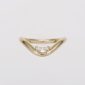【ENEY(エネイ)】DROP CURVE 0.2CT HALF MOON DIAMOND K18YG RING