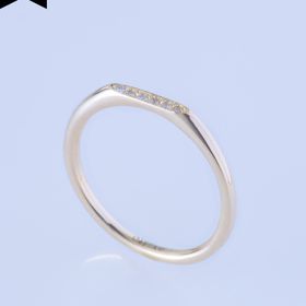 【ENEY(エネイ)】SURFACE K10YG MELEE DIAMOND MIRROR SLIM RING