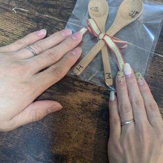 【カオキ　ダイヤモンド専門卸直営店】の口コミ 彼と私のデザインはセットのものではなく、それぞれが好きなものを選びまし...