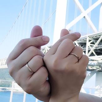 【AMOUR AMULET(アムール・アミュレット)】の口コミ 指輪のデザインが私のはピンクゴールドで夫のはゴールドの指輪だったのです...