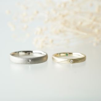 【renri(レンリ)】の口コミ 【指輪のデザインテイストについて】
・平甲丸
・ヘアライン加工（女性リ...