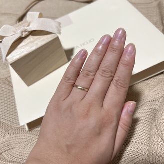 【YUKA HOJO(ユカホウジョウ)】の口コミ 槌目模様と、太すぎず細すぎない幅と、さりげないダイヤが日常にも馴染みや...