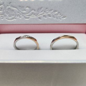 【nocur(ノクル)】の口コミ 指輪といえばプラチナ！でも新郎新婦ともピンクゴールドの合う肌感。。迷っ...