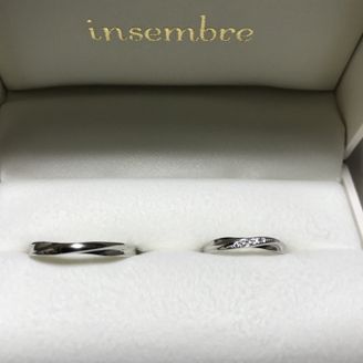 【insembre(インセンブレ)】の口コミ 婚約指輪と重ね付けで店員さんが勧めてくれたのがインセンブレの結婚指輪で...
