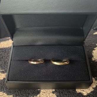 【coordi(コーディ)】の口コミ お互いシンプルなデザインが良かったのですが私は細めが、主人は太めのデザ...