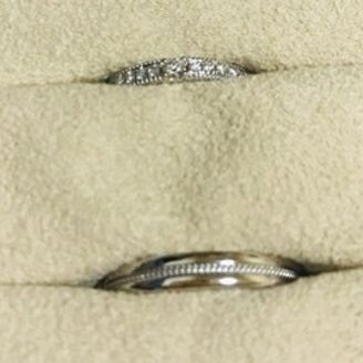 【et TOUJOURS(トゥージュール)】の口コミ 同じデザインのものがあっても、ひとつのダイヤを分けてお互いの指輪に埋め...