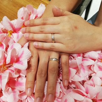 【MAILE(マイレ)】の口コミ もともと自分がハワイが大好きで、結婚指輪はハワイアンジュエリーと決めて...