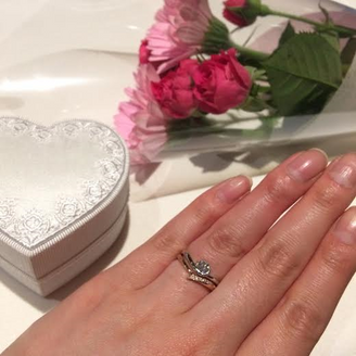 【GSTV】の口コミ 0.3カラットのダイヤに寄り添うピンクダイヤに惹かれて決定しました。D...