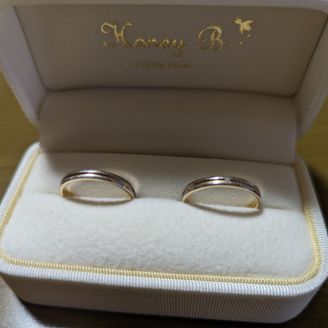 【Honey Bride(ハニーブライド)】の口コミ イエローゴールトとプラチナの組み合わせが可愛らしくも甘すぎず素敵だった...