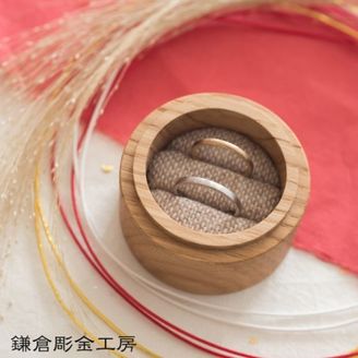 【鎌倉彫金工房】【ふたりでつくる結婚指輪】メンズPt900&レディースK18YG(ヘアライン仕上げ)