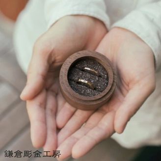 【鎌倉彫金工房】【ふたりでつくる結婚指輪】メンズK18YG&レディースK18PG(クリア仕上げ)