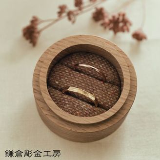 【鎌倉彫金工房】 【ふたりでつくる結婚指輪】メンズK18YG&レディースK18PG(クリア仕上げ)