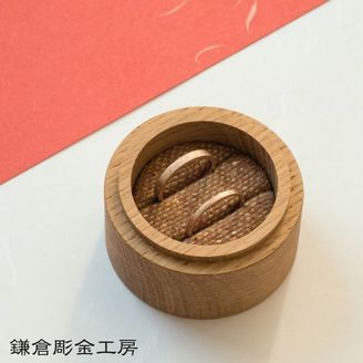 【鎌倉彫金工房】 【ふたりでつくる結婚指輪】メンズK18PG&レディースK18PG(マット仕上げ)