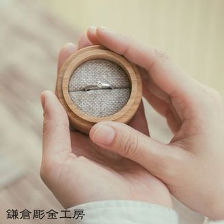 【鎌倉彫金工房】 【想いを込める婚約指輪】ダイヤ・Pt900(プラチナ)マット仕上げ