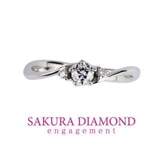 【JKPLANET(JKプラネット)】Pt900　さくらダイヤモンド　リング