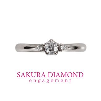 【JKPLANET(JKプラネット)】Pt900　さくらダイヤモンド　リング
