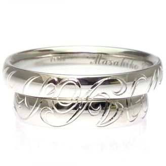 【TANZO.(鍛造指輪)】平甲丸ストレート/手彫りデザイン