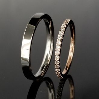 【TANZO.(鍛造指輪)】平打ちとハーフエタニティーが素敵な結婚指輪
