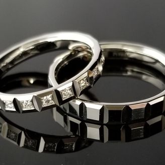 【TANZO.(鍛造指輪)】立体モチーフご結婚指輪