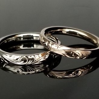 【TANZO.(鍛造指輪)】ハワイアン彫りが美しく輝かしい鍛造リング