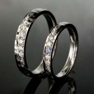 【TANZO.(鍛造指輪)】 グレードの高いダイヤモンドと重厚なプラチナデザインの結婚指輪