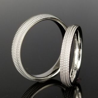 【TANZO.(鍛造指輪)】全面ミル打ちアンティークデザインの結婚指輪