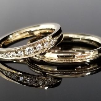 【TANZO.(鍛造指輪)】ダイヤモンドをオーダーメイドした鍛造の結婚指輪