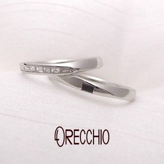 【ORECCHIO(オレッキオ)】ジャスミン～バゲットカットダイヤのシャープさと緩やかなカーブのデザインがおしゃれ