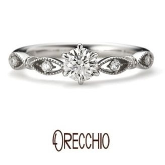 【ORECCHIO(オレッキオ)】パッショナート ~ティアラのようなアームのデザインでエレガントな婚約指輪