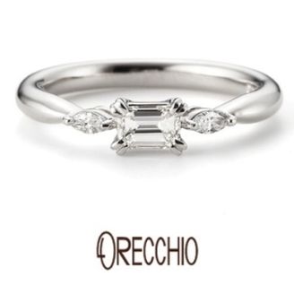 【ORECCHIO(オレッキオ)】ジャスミン～エメラルドカットダイヤ×マーキスダイヤで他にはないデザイン