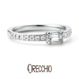 【ORECCHIO(オレッキオ)】＜siena～シエナ＞SE-1101 エメラルドカットダイヤの透明な輝き×メレダイヤの煌びやかな輝き