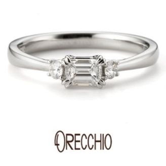 【ORECCHIO(オレッキオ)】タイム～両サイドのメレダイヤと中央に向けて絞られたデザインがシンプルな結婚指輪