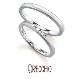 【ORECCHIO(オレッキオ)】＜pipi～ピピ＞PM-2401/PM-2408　さりげなく光る3粒のダイヤモンドがシンプルでキュートな結婚指輪