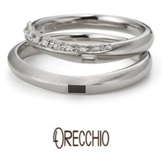 【ORECCHIO(オレッキオ)】サンダルウッド～緩やかな曲線にダイヤモンドや仕上げでアクセントを付けた結婚指輪