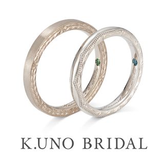 【ケイウノ ブライダル(K.UNO BRIDAL)】[オーダーメイド] 正面はシンプルに、側面に新芽や誕生花をデザイン