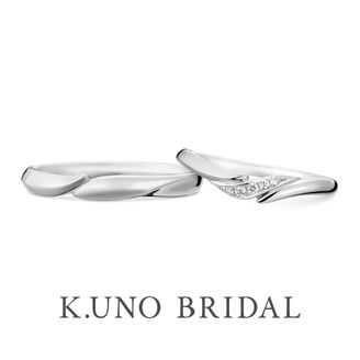 【ケイウノ ブライダル(K.UNO BRIDAL)】 【アフィニタ】ラインが異なっていてもお揃い感のある結婚指輪