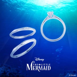 【ケイウノ ブライダル(K.UNO BRIDAL)】[Disney] Light in the sea 『リトル・マーメイド』/ 婚約指輪・結婚指輪