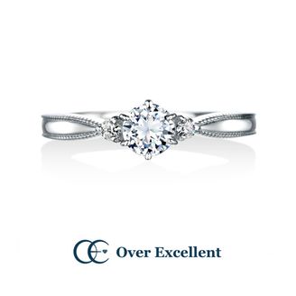 【Over Excellent(オーバーエクセレント)】【Agapanthus アガパンサス-愛しい人-】センターダイヤモンドを際立たせるように絞り込まれたリングのシルエット。