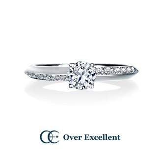 【Over Excellent(オーバーエクセレント)】【Blue Moon Rose ブルームーン・ローズ -月のひかり-】エッジにダイヤモンドが施された、精巧なデザインが美しいリング。
