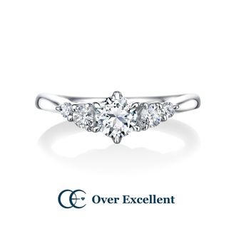 【Over Excellent(オーバーエクセレント)】【Sweet pea スイートピー -門出-】緩やかなVラインに輝くダイヤモンド。さりげなくも甘い香りがするように輝きを存分に活かしたデザイン。