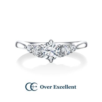 【Over Excellent(オーバーエクセレント)】 【Sweet pea スイートピー -門出-】緩やかなVラインに輝くダイヤモンド。さりげなくも甘い香りがするように輝きを存分に活かしたデザイン。