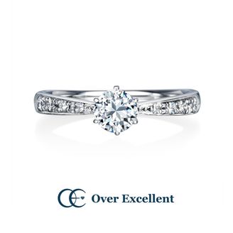 【Over Excellent(オーバーエクセレント)】【Dimorphotheca ディモルフォセカ　-変わらぬ愛-】太陽がよく似合うあなたへ、中心に煌めくO.E. カットダイヤモンドと絞り込むようなメレダイヤがシャープで暖かな輝きを表現