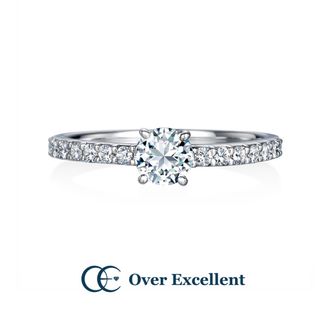 【Over Excellent(オーバーエクセレント)】【 Clematis クレマチス -美しさ-】贅沢にも指いっぱいに広がる輝きが印象的なシリーズ。フラットなシルエットと贅沢に敷き詰めたダイヤモンド。