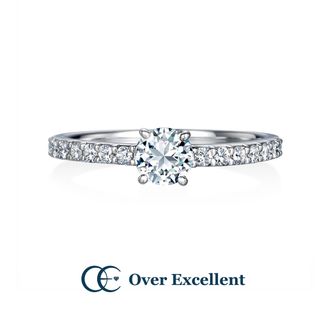 【Over Excellent(オーバーエクセレント)】 【 Clematis クレマチス -美しさ-】贅沢にも指いっぱいに広がる輝きが印象的なシリーズ。フラットなシルエットと贅沢に敷き詰めたダイヤモンド。