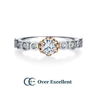 【Over Excellent(オーバーエクセレント)】 【Water dots ウォータードット-幸せの水玉模様-】実りを表すラッキーモチーフであるドット模様。願いが叶う力を持つモチーフにふたりをずっと続く幸せを込めて。