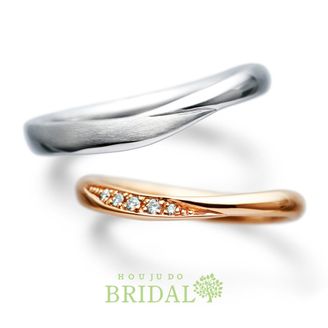 【宝寿堂(ほうじゅどう)】☆新作☆【宝寿堂】柔らかなＶ字ウェーブラインリング《HM2830l/HDG2830s》